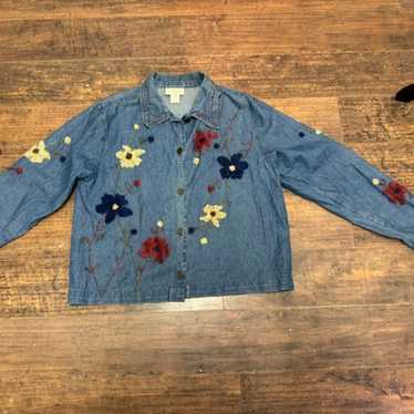 Vintage Studio Works textured denim Shacket M - image 1