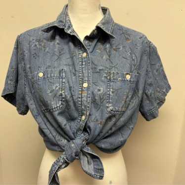 Vintage Falls Creek floral denim shirt