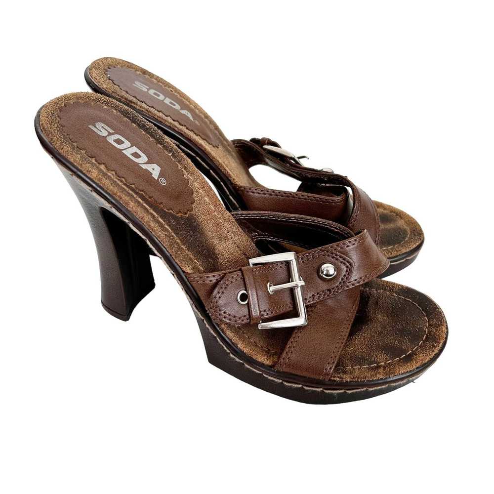 Scotch & Soda SODA Brown Faux Leather Sandal Heel… - image 1
