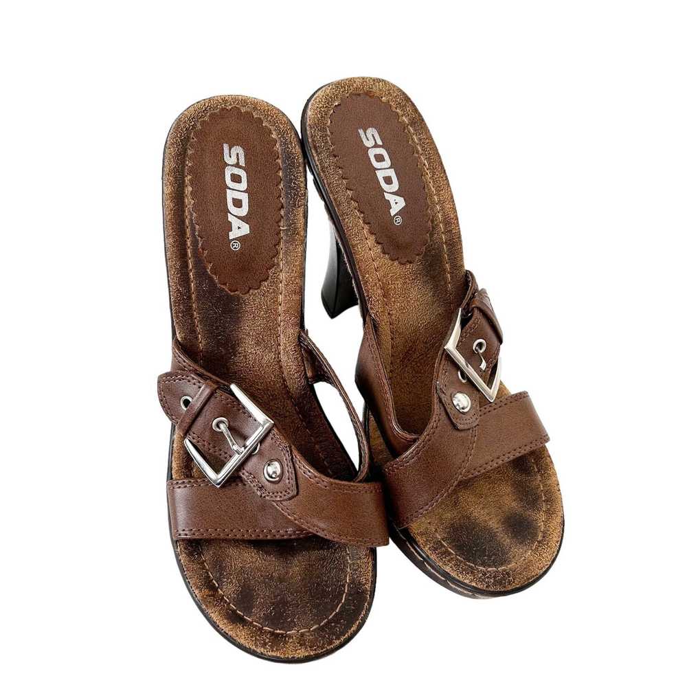 Scotch & Soda SODA Brown Faux Leather Sandal Heel… - image 2