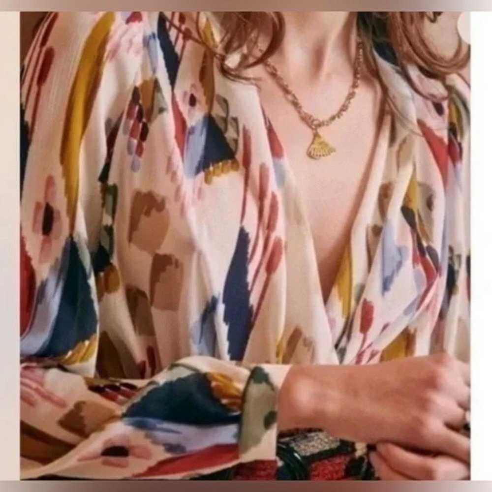 Sezane Abelia ABA blouse ikat rainbow, 100% Silk … - image 4