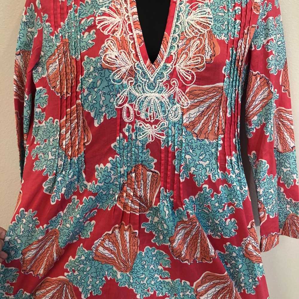 NWOT Lilly Pulitzer Embroidered/Beaded Tunic Top … - image 4