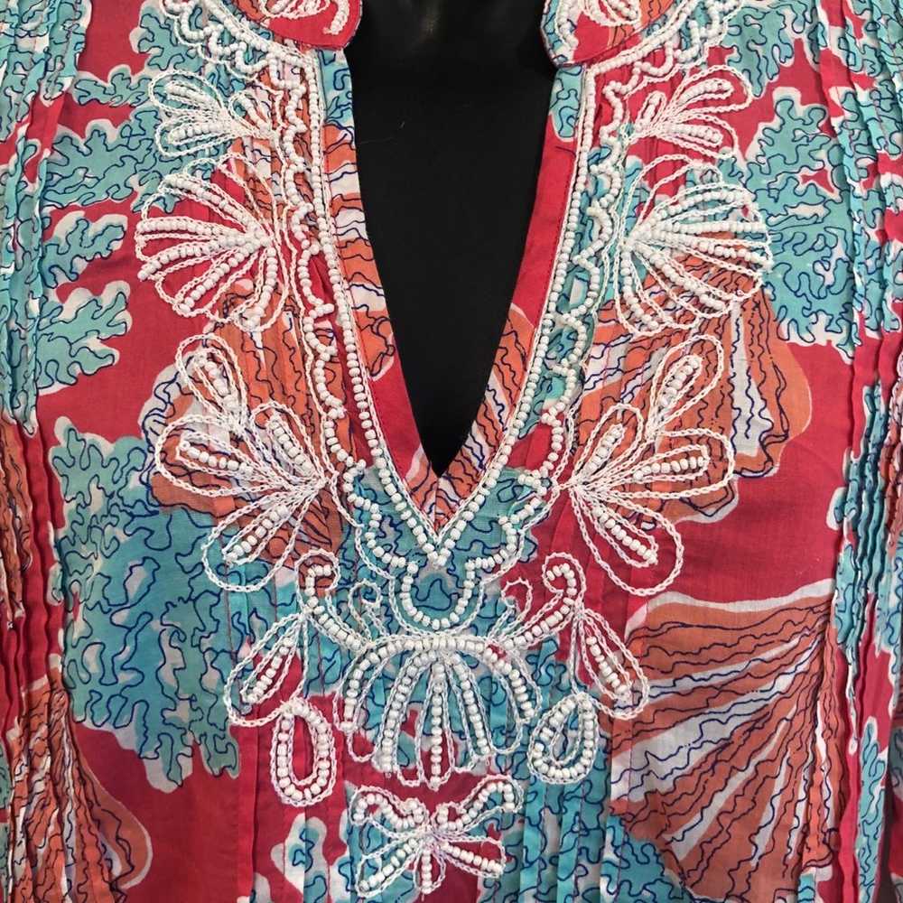 NWOT Lilly Pulitzer Embroidered/Beaded Tunic Top … - image 5