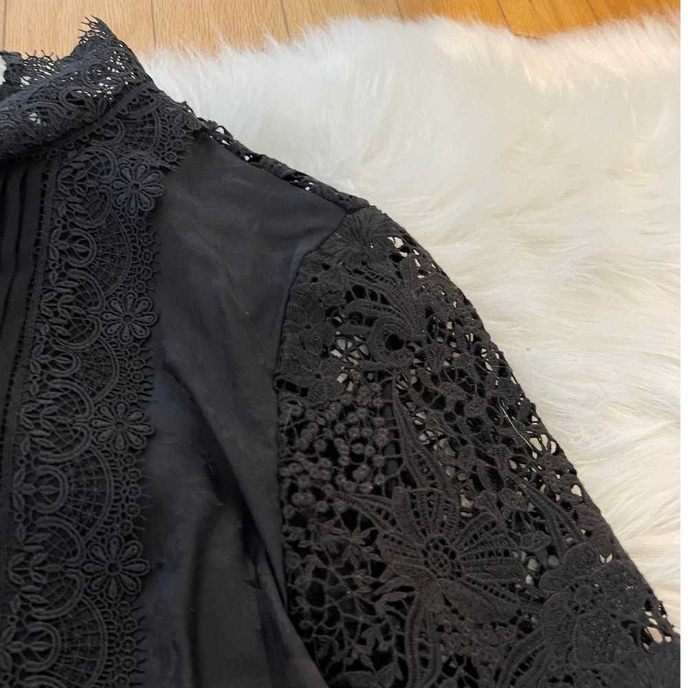 Erdem x H&M Silk Black Floral Lace Pleated Victor… - image 7