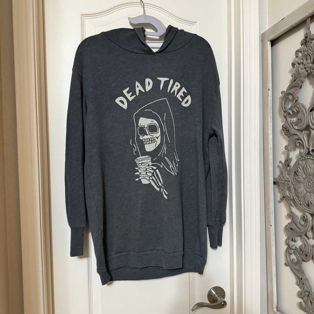 RARE- Wildfox Dead Tired Skeleton Pullover Hoodie… - image 4