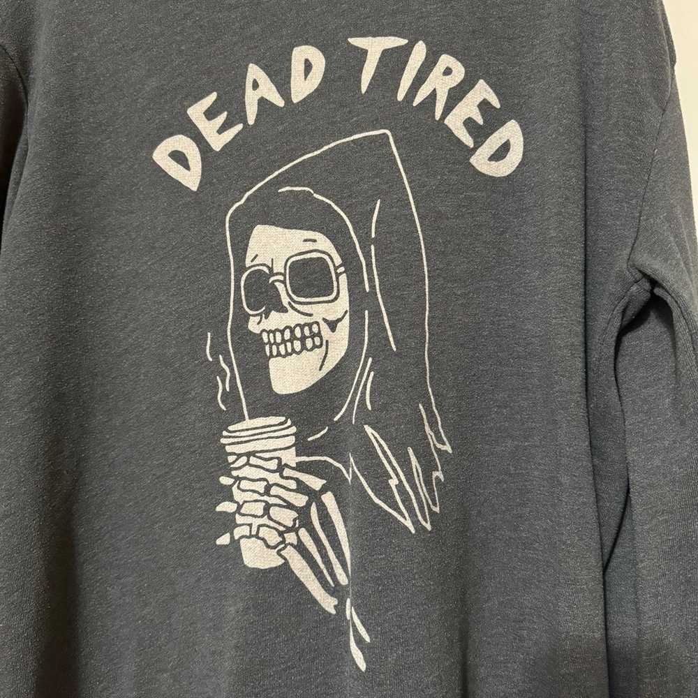RARE- Wildfox Dead Tired Skeleton Pullover Hoodie… - image 5