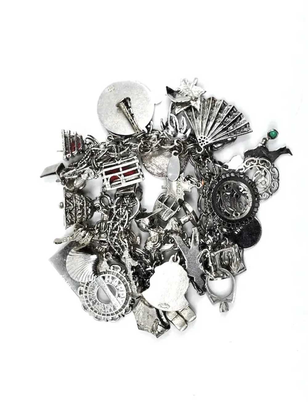 Vintage Charm Bracelet North American Europe Ster… - image 2