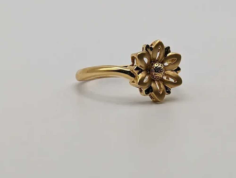 18k Yellow Gold Open Flower Ring. 18k Gold Daisy … - image 3