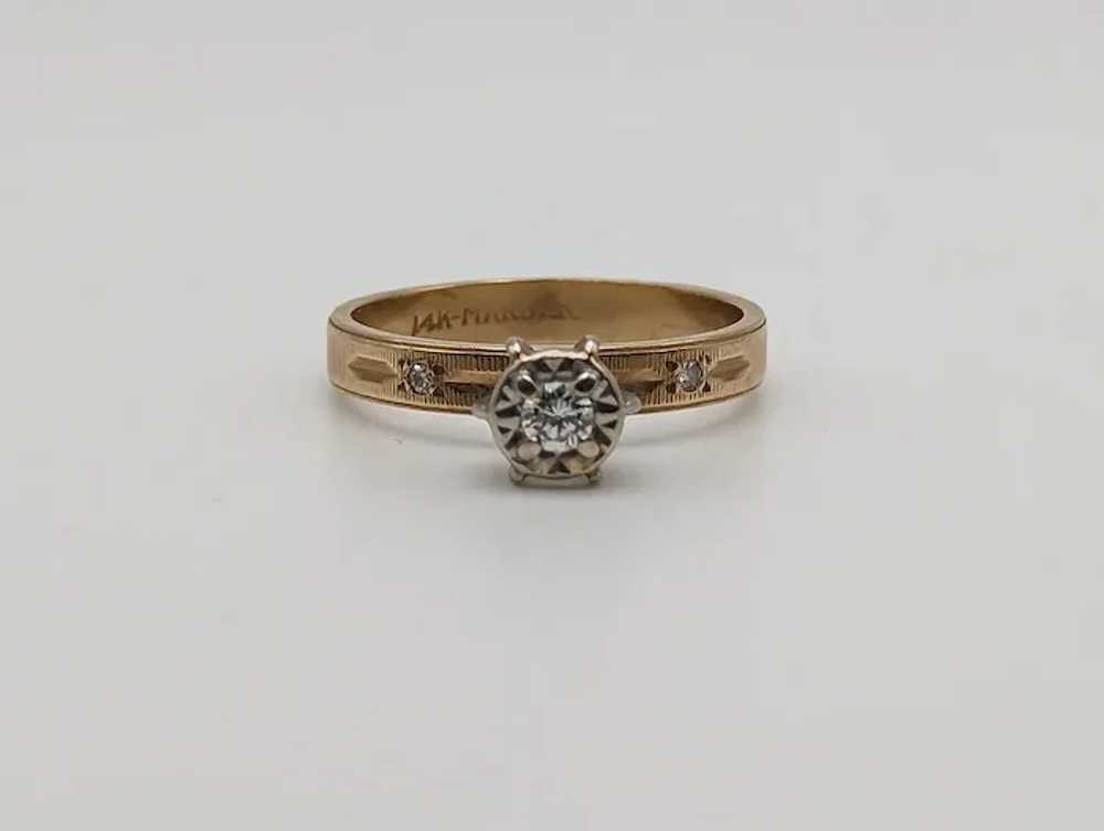 14k Yellow Gold Diamond Engagement Ring. 14k Yell… - image 10