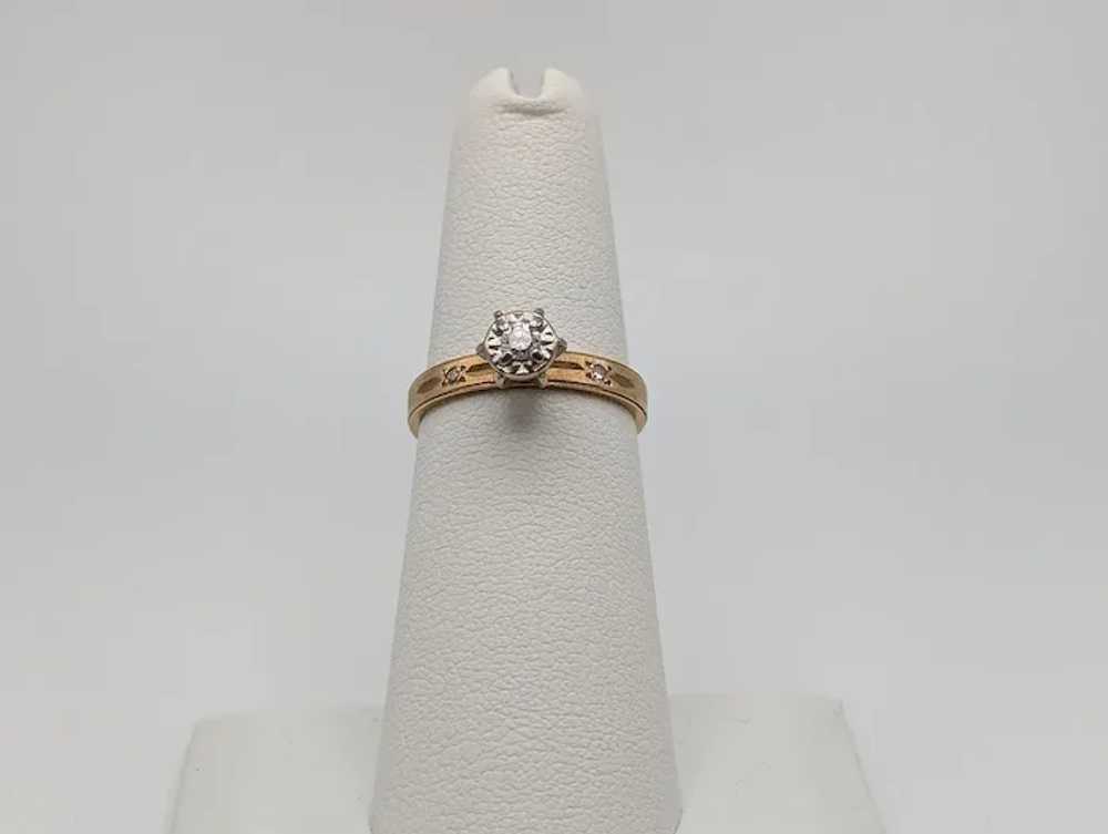 14k Yellow Gold Diamond Engagement Ring. 14k Yell… - image 2