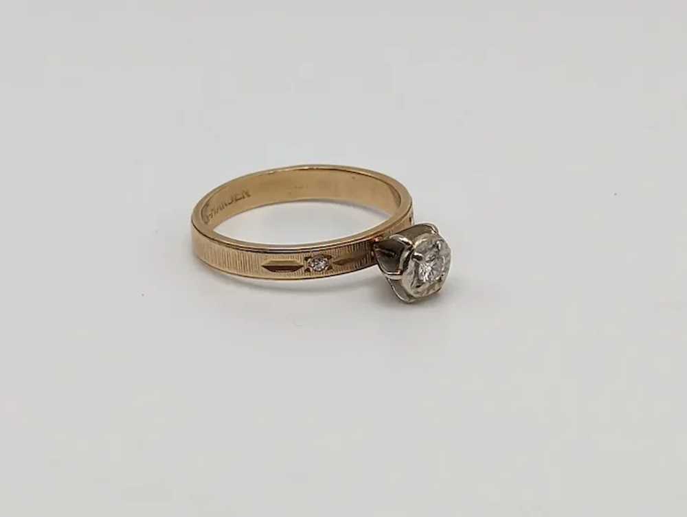 14k Yellow Gold Diamond Engagement Ring. 14k Yell… - image 6