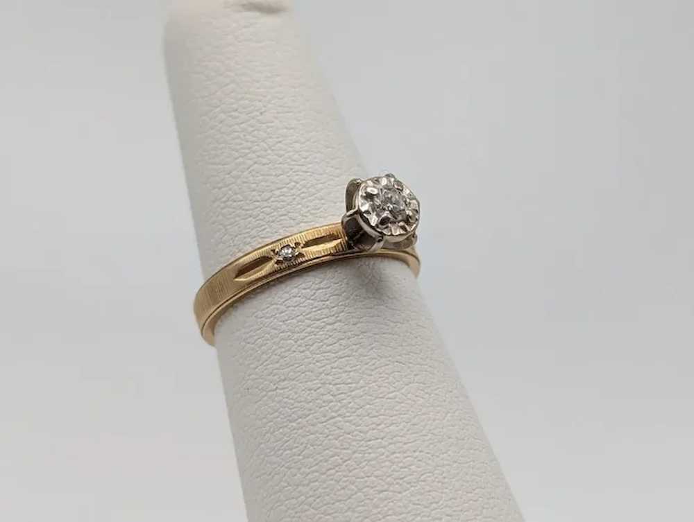 14k Yellow Gold Diamond Engagement Ring. 14k Yell… - image 8