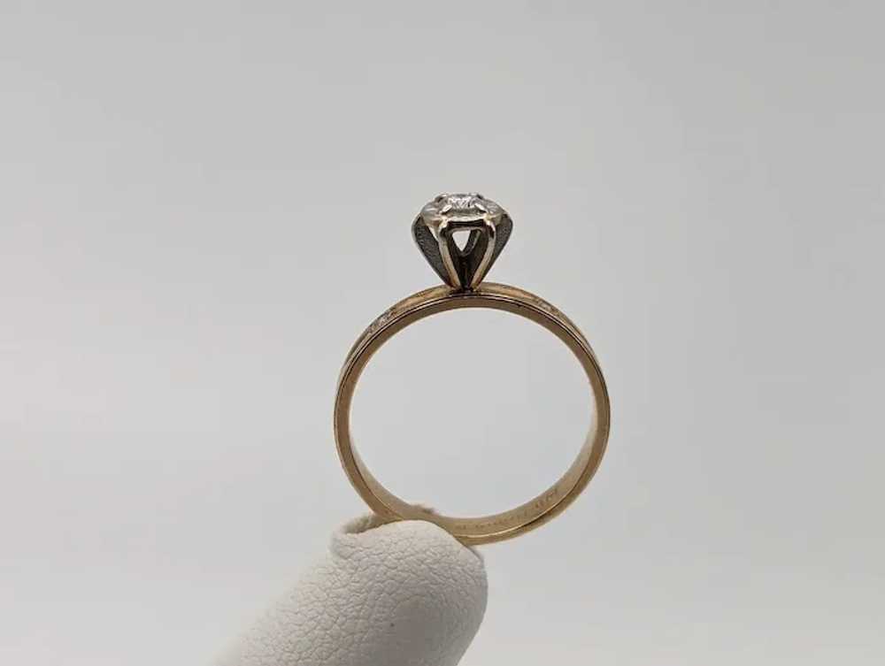 14k Yellow Gold Diamond Engagement Ring. 14k Yell… - image 9