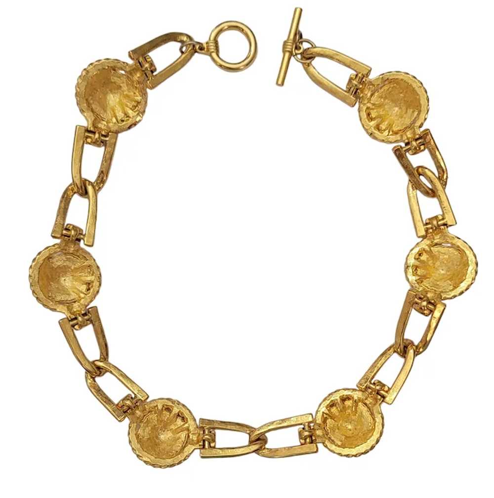 Anne Klein Signature Gold Tone Lions Head Chunky … - image 3