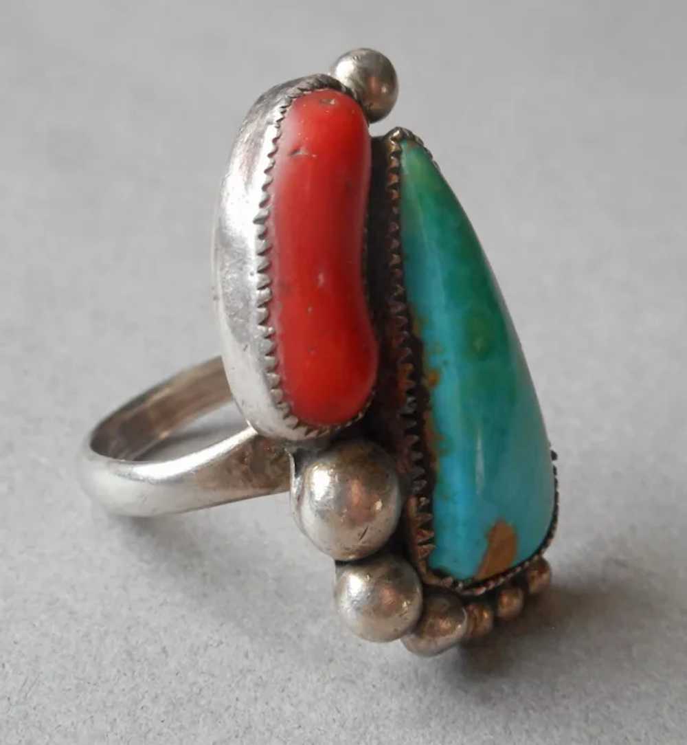 Signed Native American Ring Vintage Nice Chunky T… - image 3