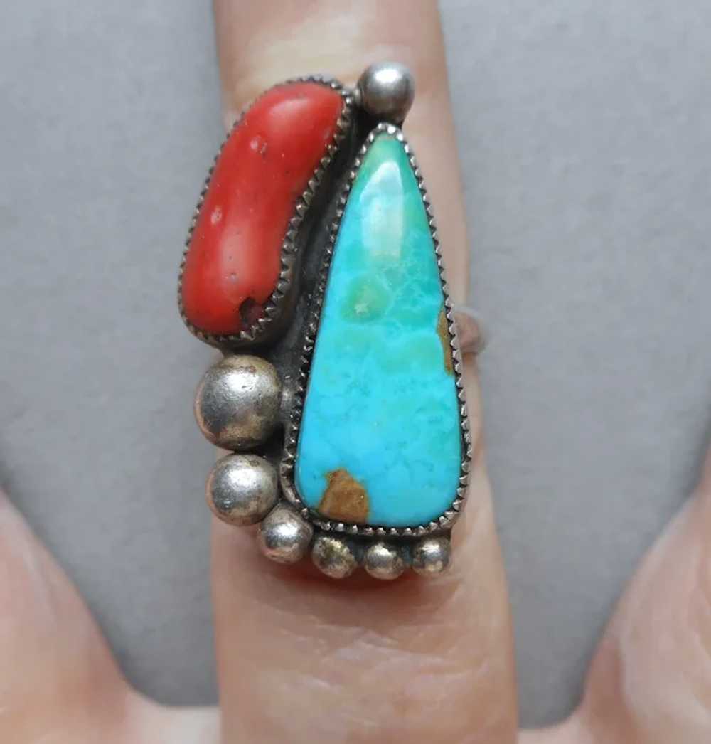 Signed Native American Ring Vintage Nice Chunky T… - image 9