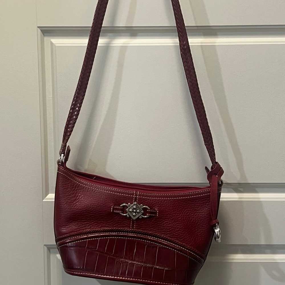 Deep red Brighton leather handbag - image 1