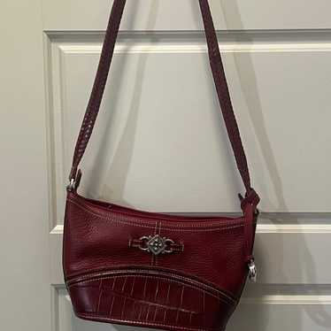 Deep red Brighton leather handbag