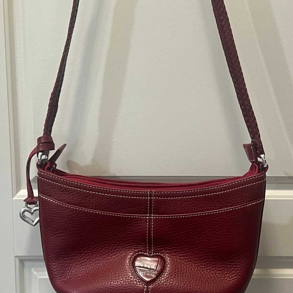 Deep red Brighton leather handbag - image 2