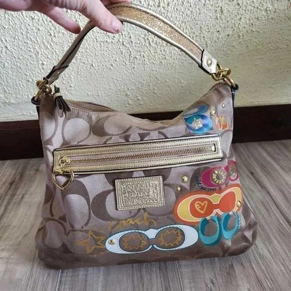 Euc Vintage Coach Poppy Applique Tote bag Purse - image 9