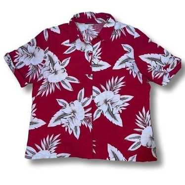 Paradise Found Tiare 19 Red Rayon Women's Hawaiia… - image 1