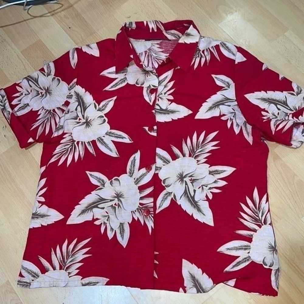 Paradise Found Tiare 19 Red Rayon Women's Hawaiia… - image 3