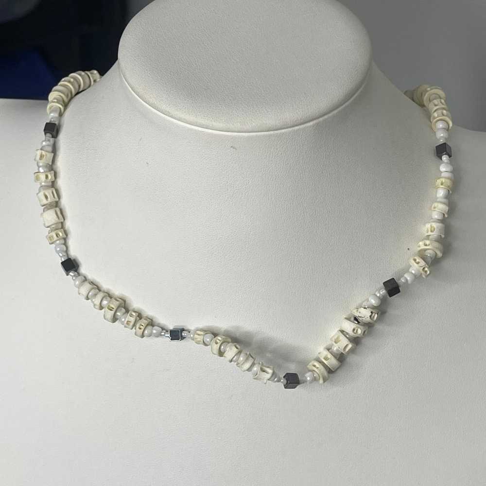 beaded necklace costume jewelry natural neutral b… - image 7