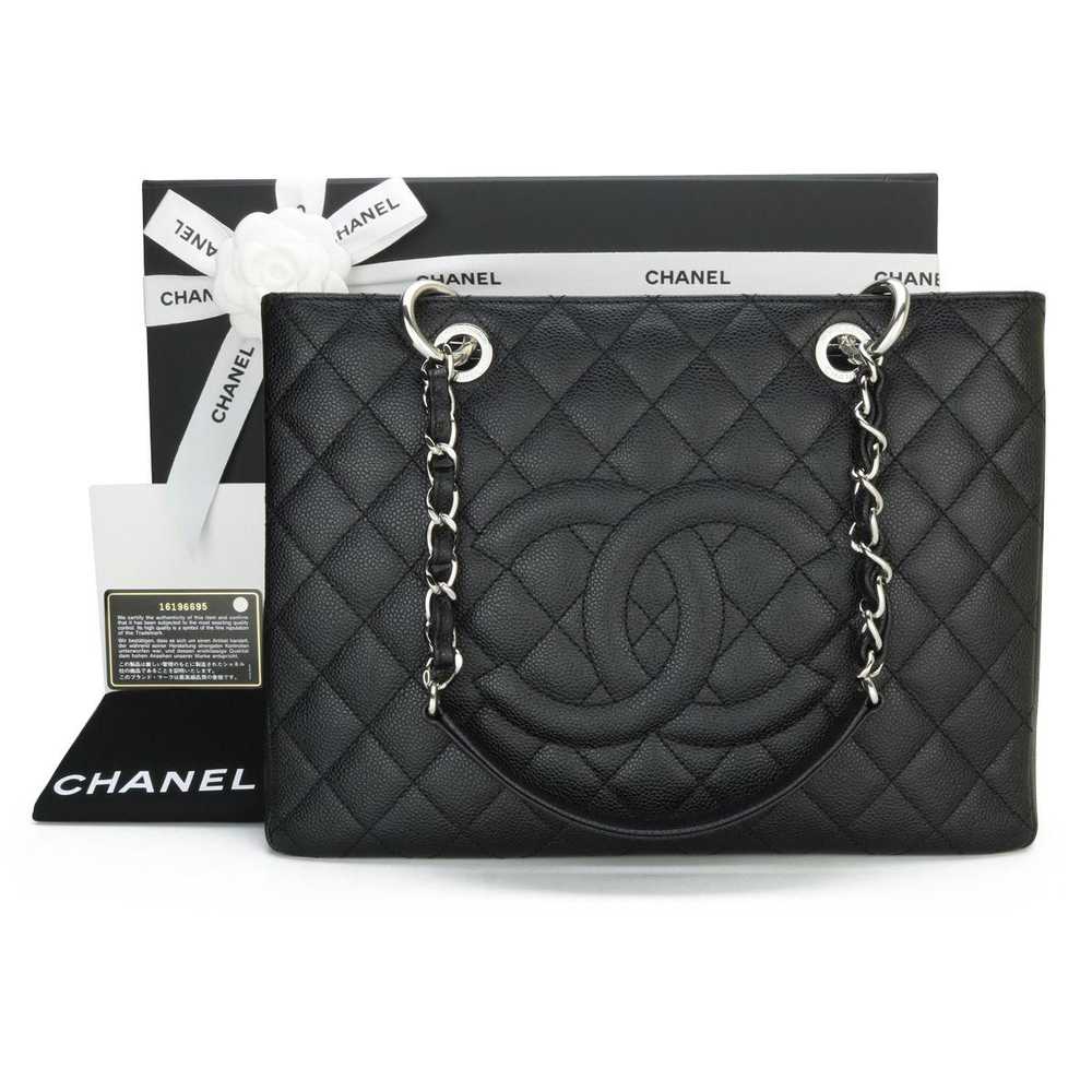 Chanel Chanel Black Caviar Leather Grand Shopper … - image 2