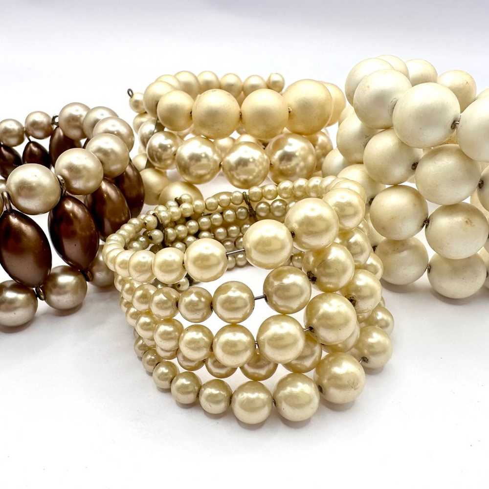 Vintage Mid Century Pearl Wrap Bracelet Bundle - image 1