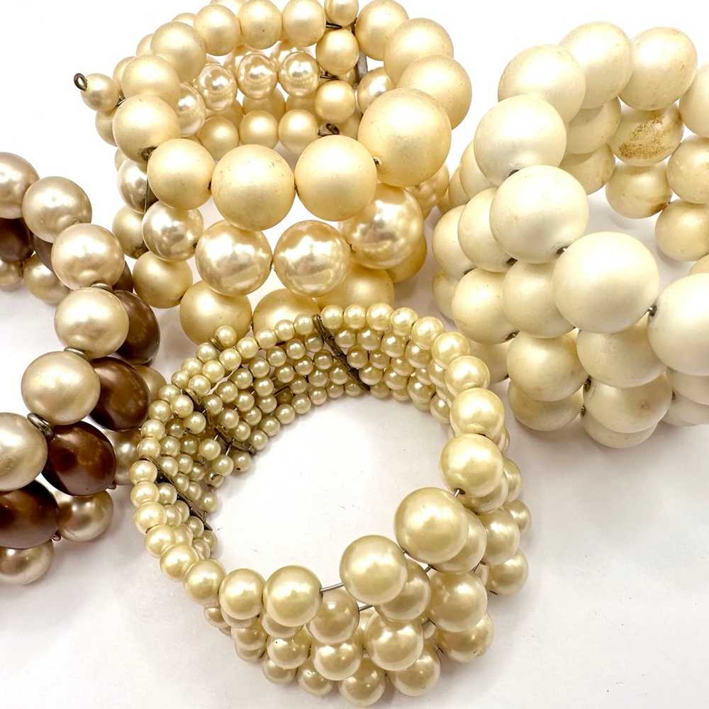 Vintage Mid Century Pearl Wrap Bracelet Bundle - image 2