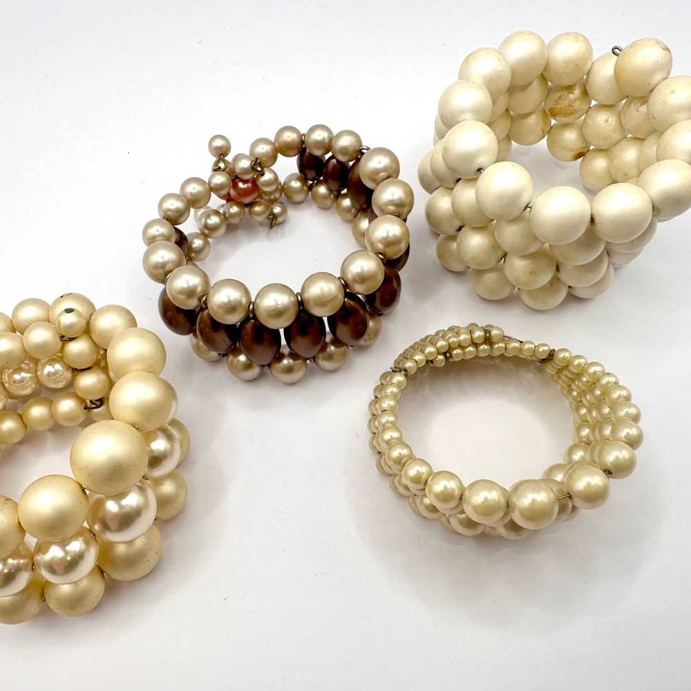 Vintage Mid Century Pearl Wrap Bracelet Bundle - image 3