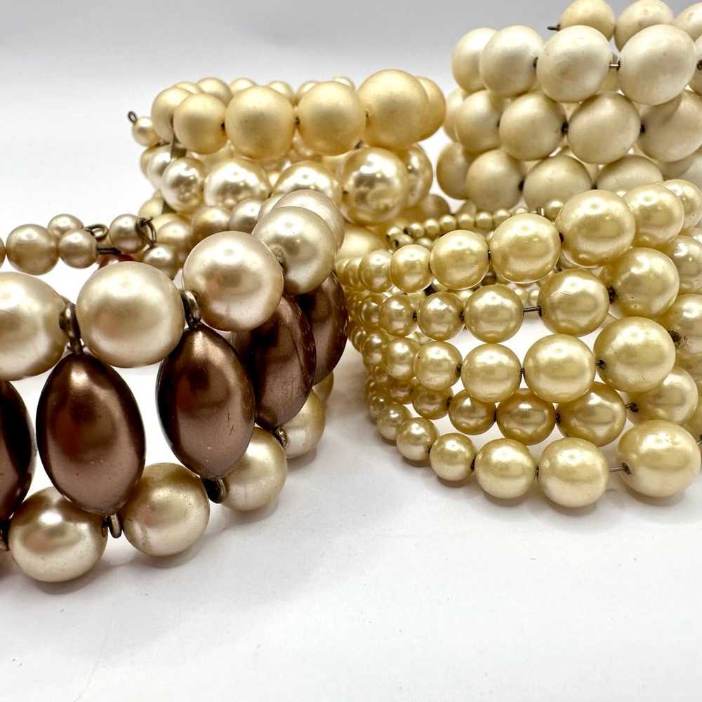 Vintage Mid Century Pearl Wrap Bracelet Bundle - image 4