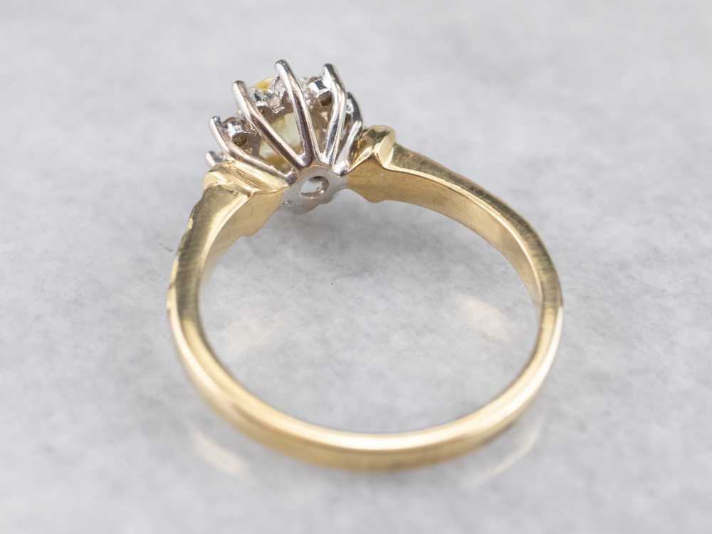 Yellow Sapphire and Diamond Halo Ring - image 5