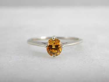 Golden Sapphire Engagement Solitaire with Crown L… - image 1
