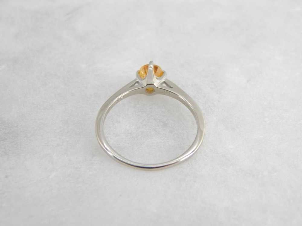 Golden Sapphire Engagement Solitaire with Crown L… - image 3