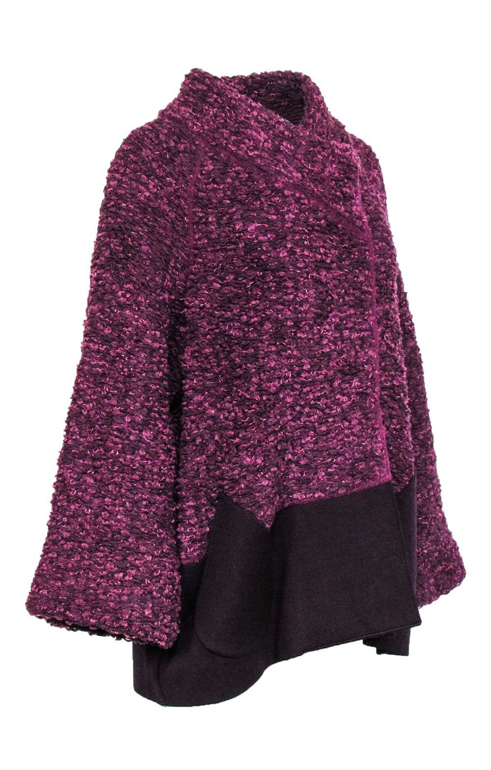 Stizzoli - Purple Textured Knit Wrap Jacket Sz 16 - image 1