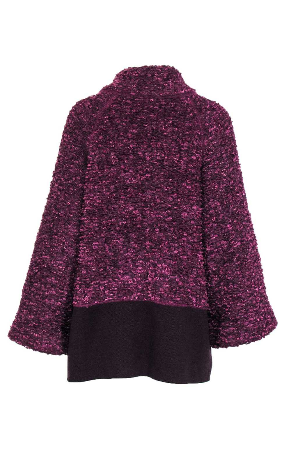 Stizzoli - Purple Textured Knit Wrap Jacket Sz 16 - image 2