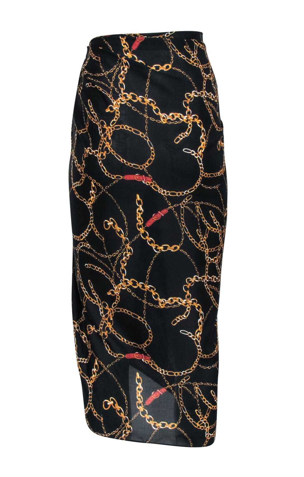 Walter Baker - Black w/ Gold Chain Print Semi-She… - image 2