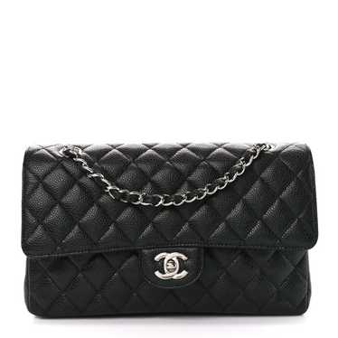 CHANEL Caviar Quilted Medium Double Flap Black - image 1