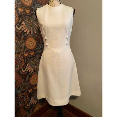 Vintage Handmade White Mod Dress - image 1