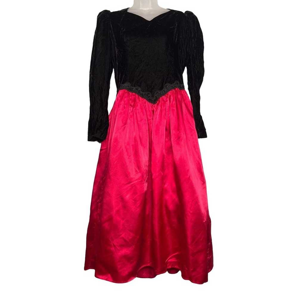 Vintage Jessica McClintock Long Sleeve Gown Black… - image 1