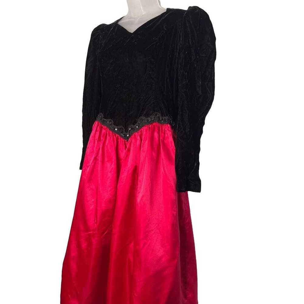 Vintage Jessica McClintock Long Sleeve Gown Black… - image 2