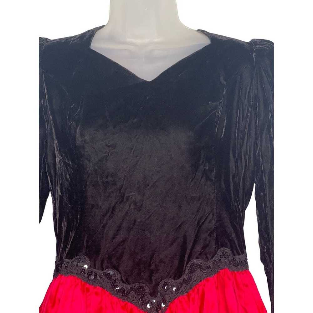 Vintage Jessica McClintock Long Sleeve Gown Black… - image 3