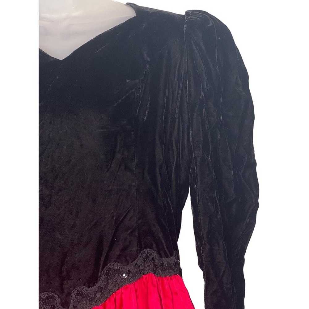 Vintage Jessica McClintock Long Sleeve Gown Black… - image 4