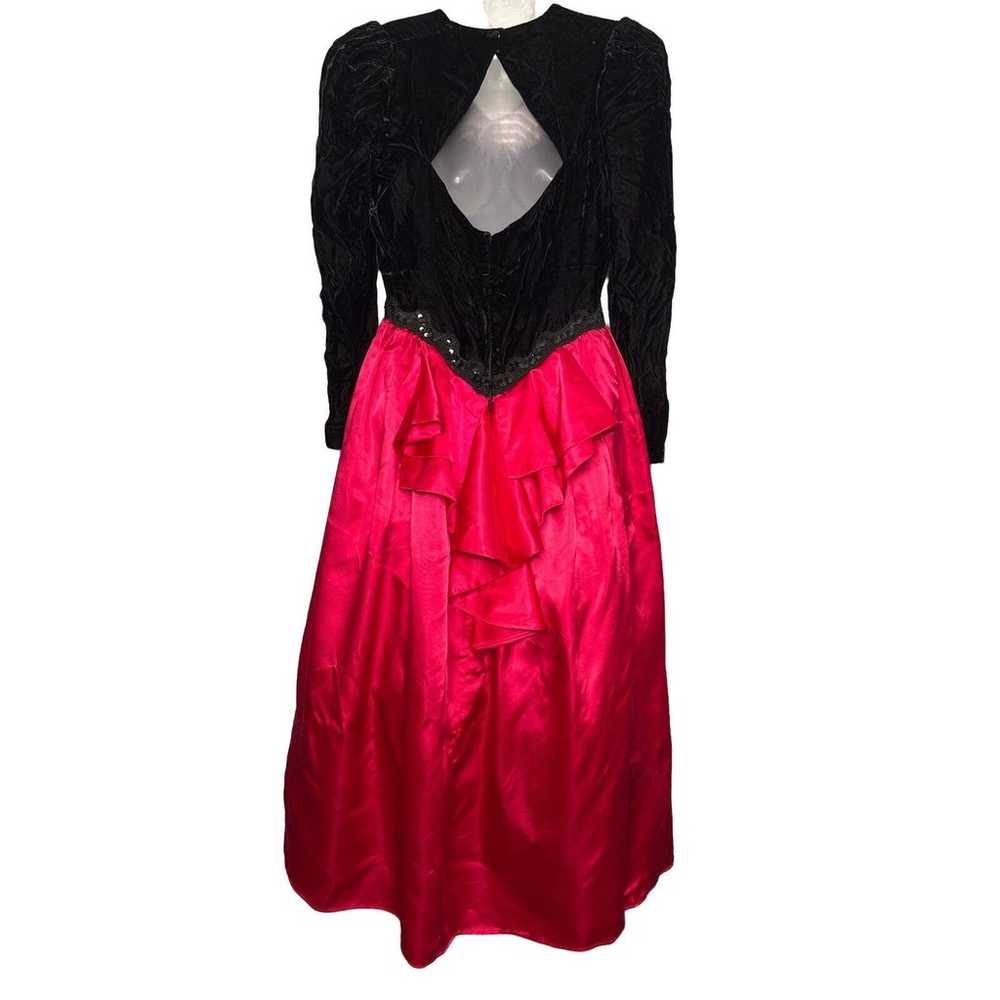 Vintage Jessica McClintock Long Sleeve Gown Black… - image 7