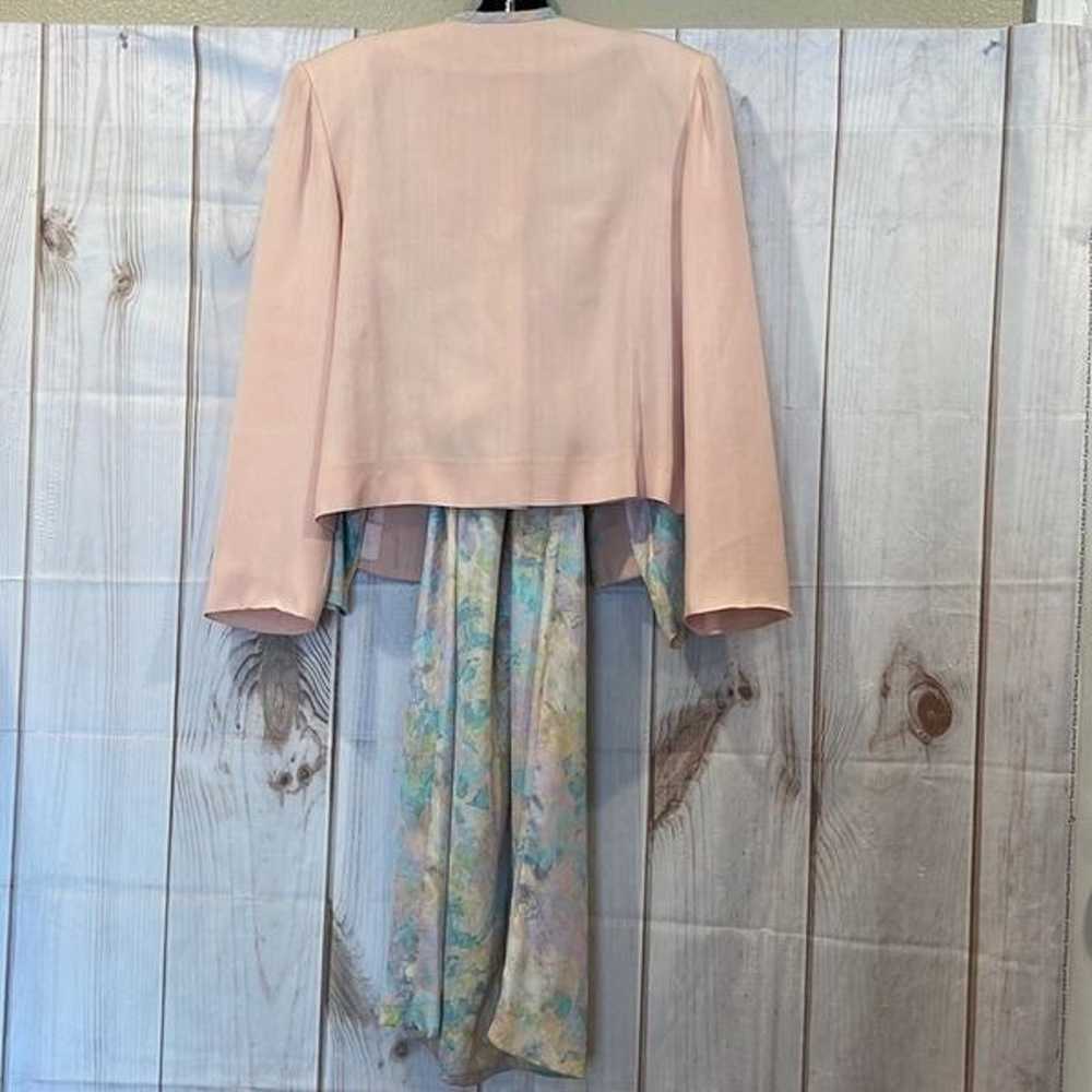 Vintage Lilli Ann 1980’s Pastel Silk dress with j… - image 2