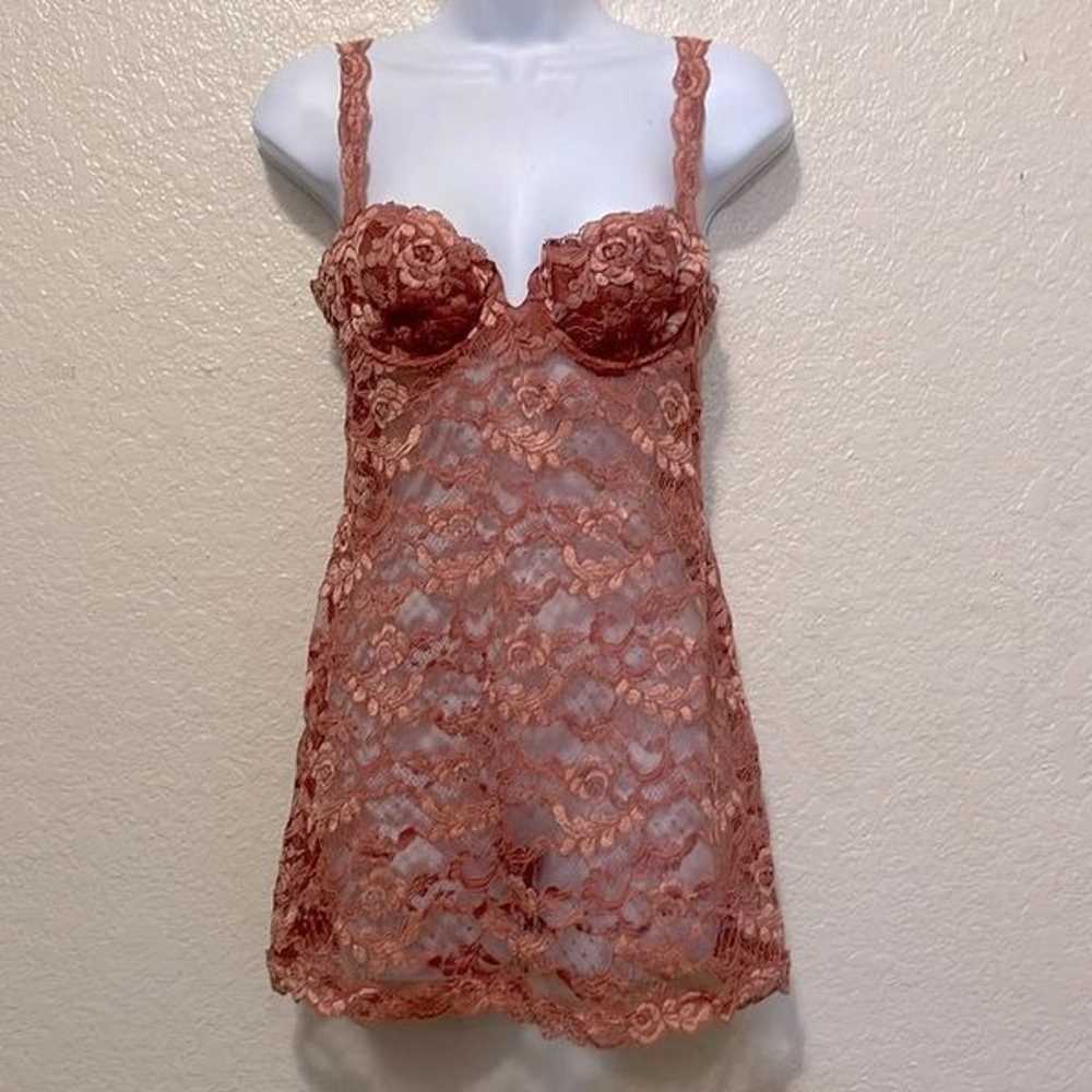 Vintage La Perla Lace Slip Dress Dusty Rose Pink … - image 1