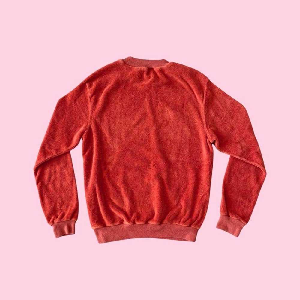 Vintage 1970s burnt orange velvet sweatshirt - image 2