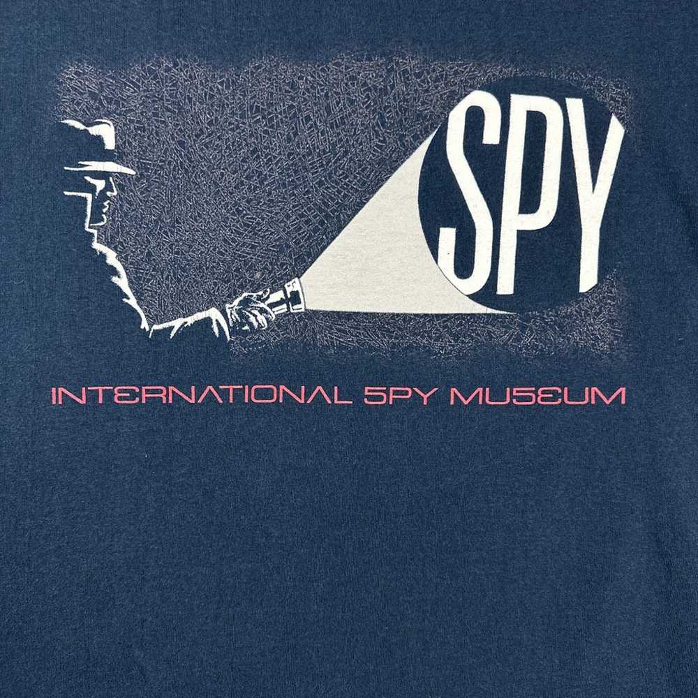 Vintage Spy Museum Shirt Adult SMALL Blue 90s Int… - image 2
