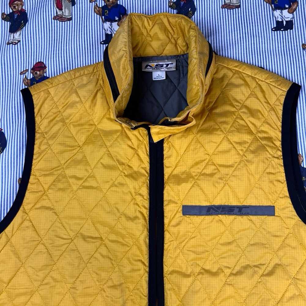 Vintage 90s Nautica Sport Tech Yellow Vest Size L - image 2